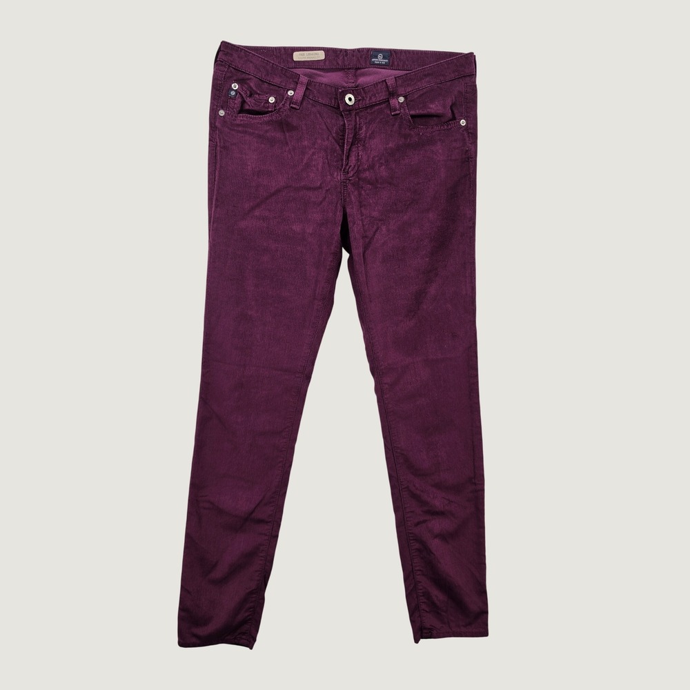 AG Adriano Goldschmied The Legging Super Skinny Corduroy Pants Purple Plum 30R